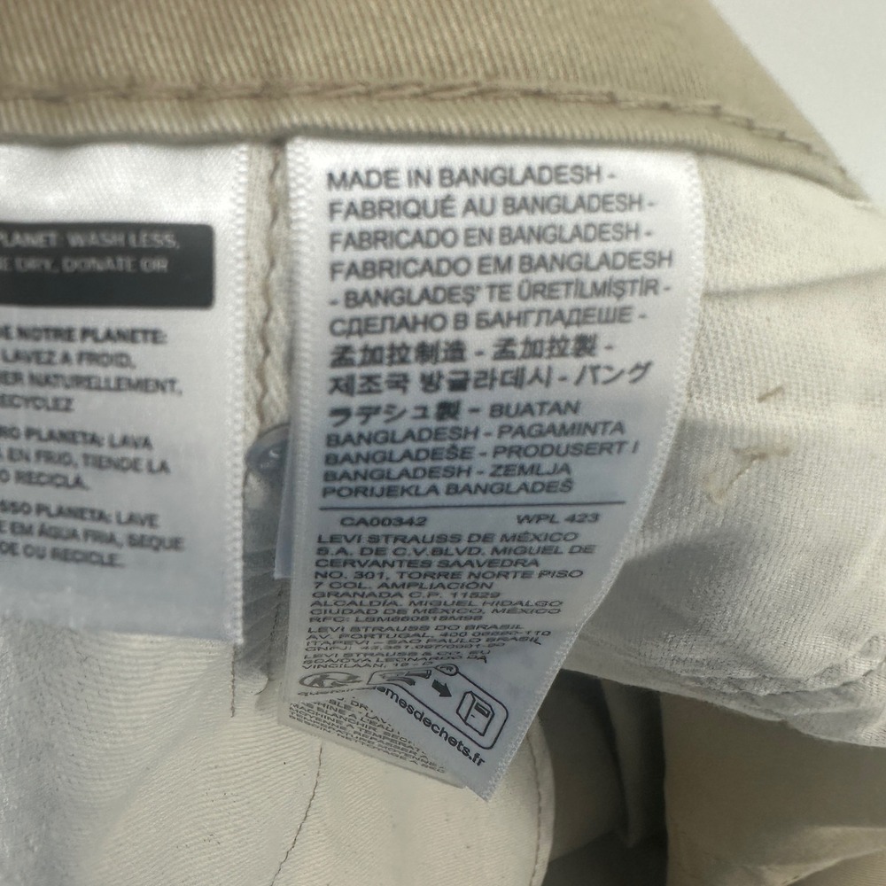 Levis 541 Athletic Taper Pants Mens 48x29 Tan‎ Solid Stretch Modern New - Picture 7 of 13